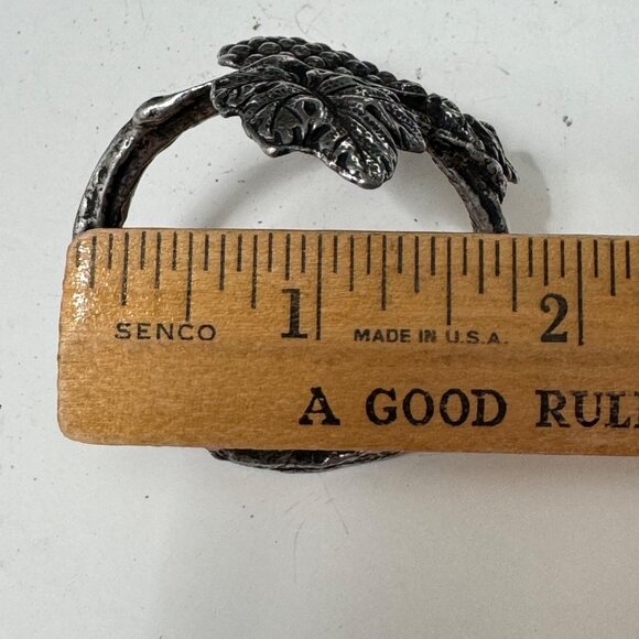 Vintage 95% Genuine Pewter Grape Vine Napkin Rings Set Of 2 Holiday Home Decor - Picture 11 of 12